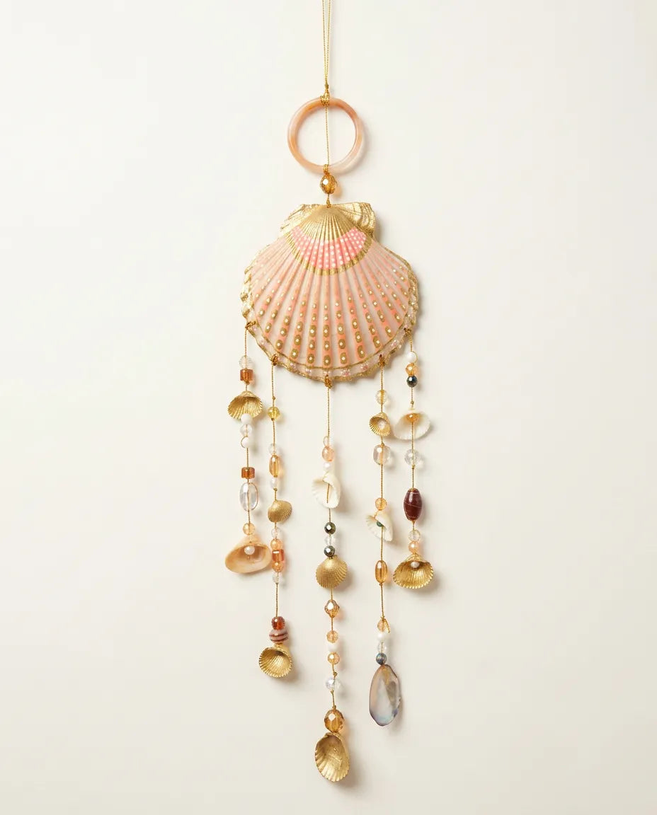 Double Sided Shell Sun Catcher Art Mobile