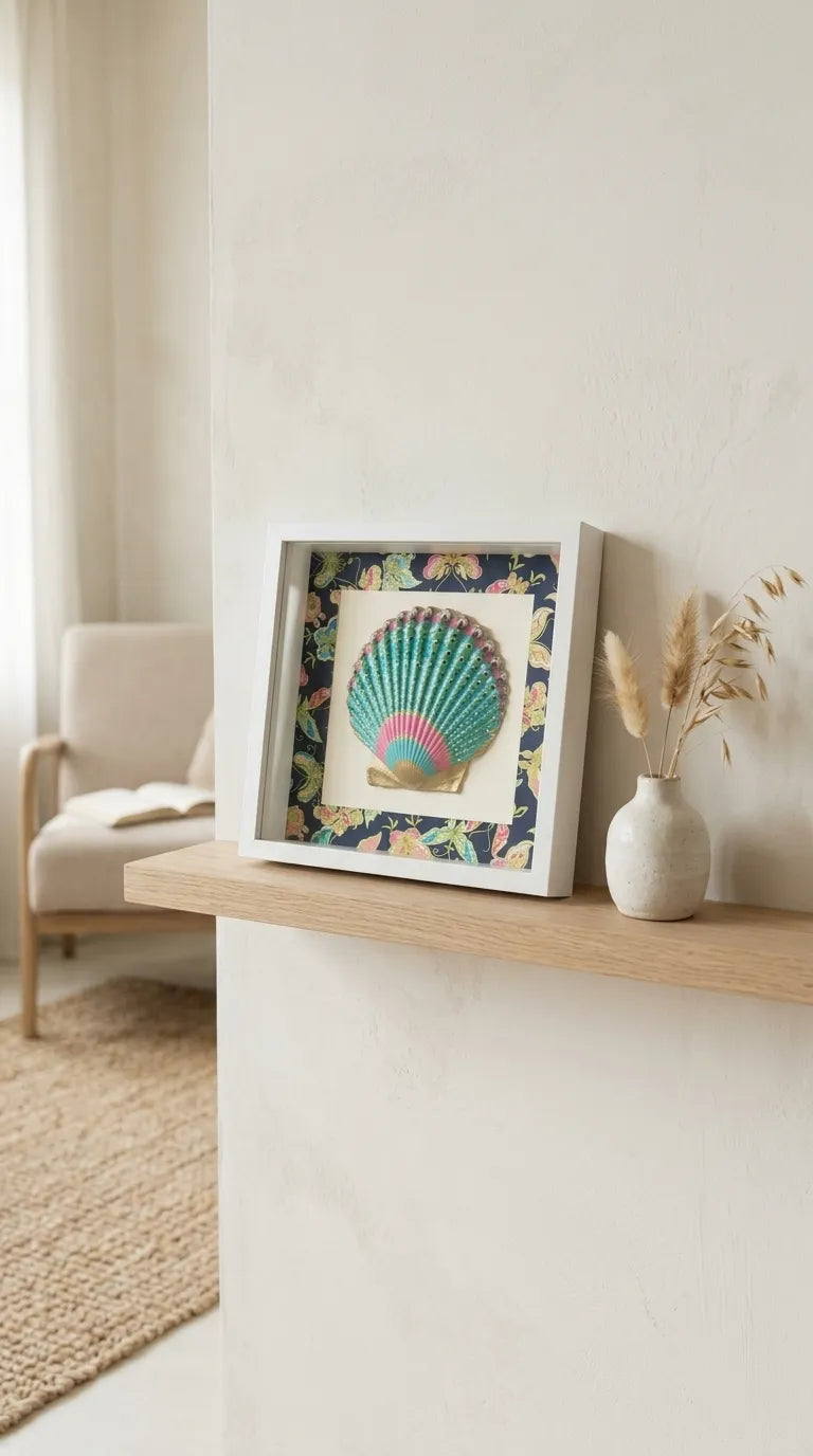 Shell Shadow Box - Butterflies