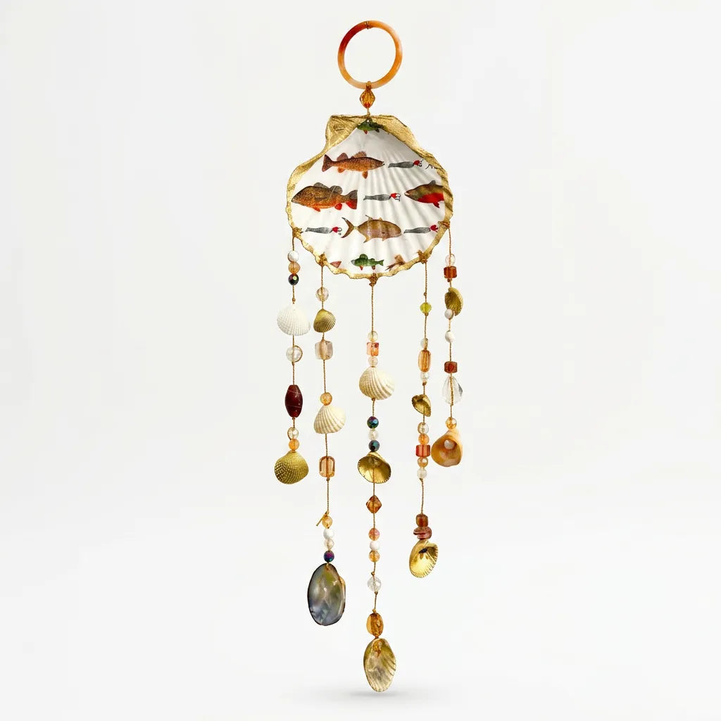 Double Sided Shell Sun Catcher Art Mobile