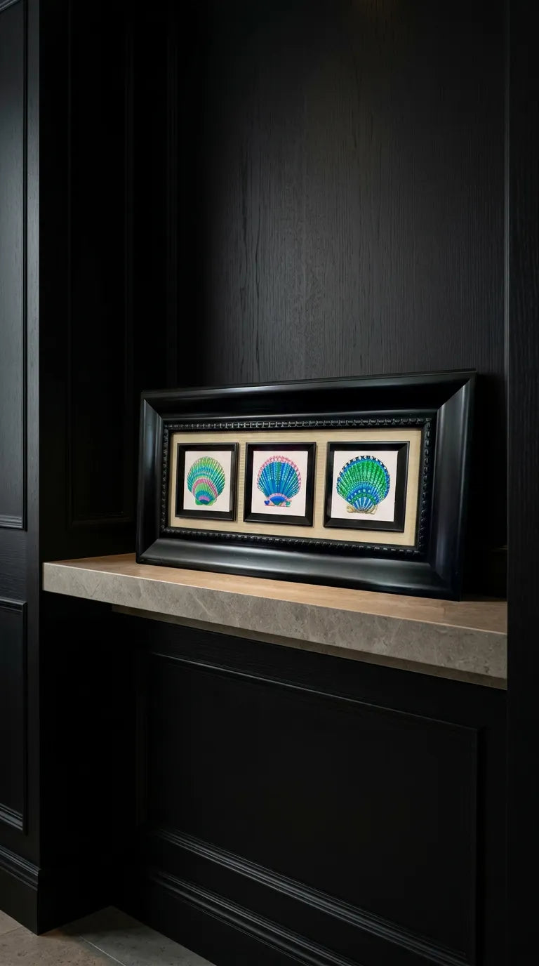 Triple Shell Hand Painted Wall Art