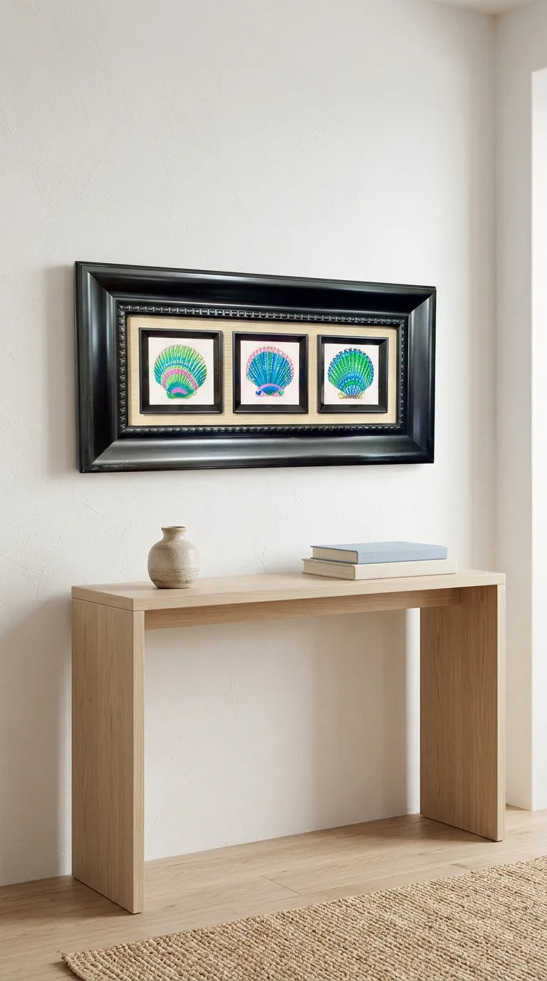 Triple Shell Hand Painted Wall Art