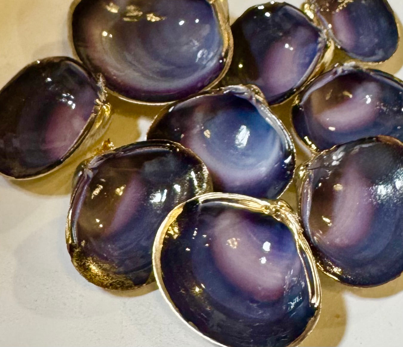 My River Blue Shell Pendant on Sapphire Double Strand Necklace