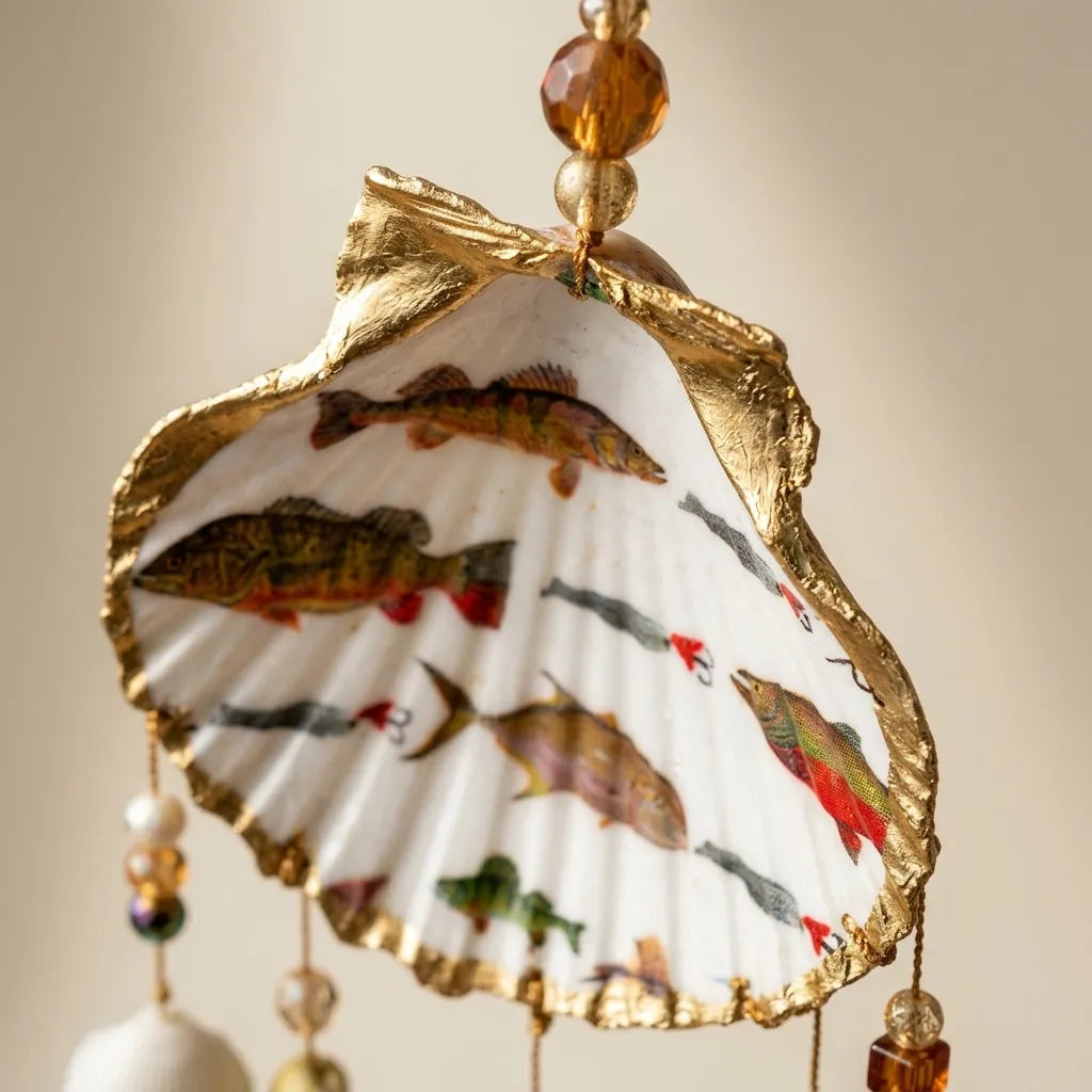 Double Sided Shell Sun Catcher Art Mobile
