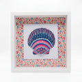 Hand-Painted Shell Shadow Box - Coral Flora