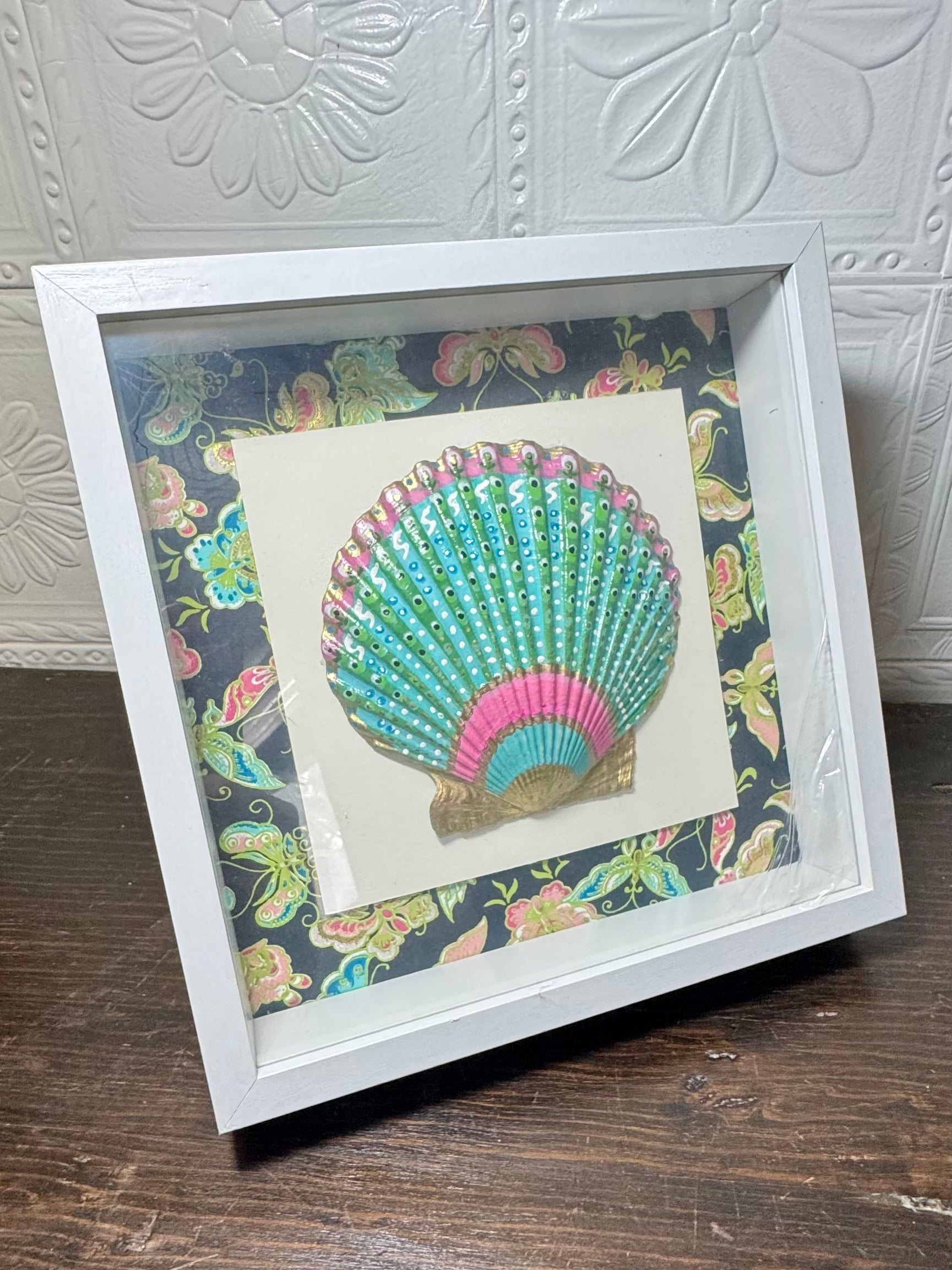 Shell Shadow Box - Butterflies