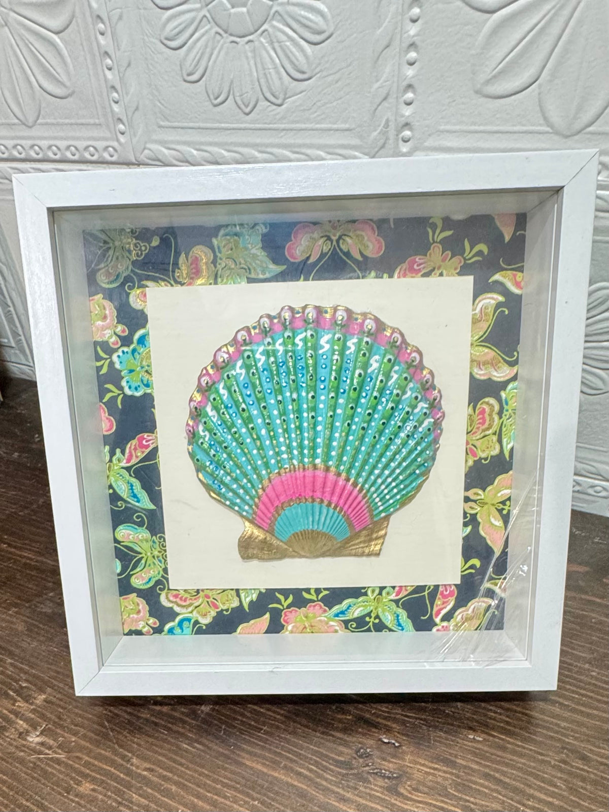 Shell Shadow Box - Butterflies