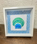 Shell Shadow Box - Blue Flora
