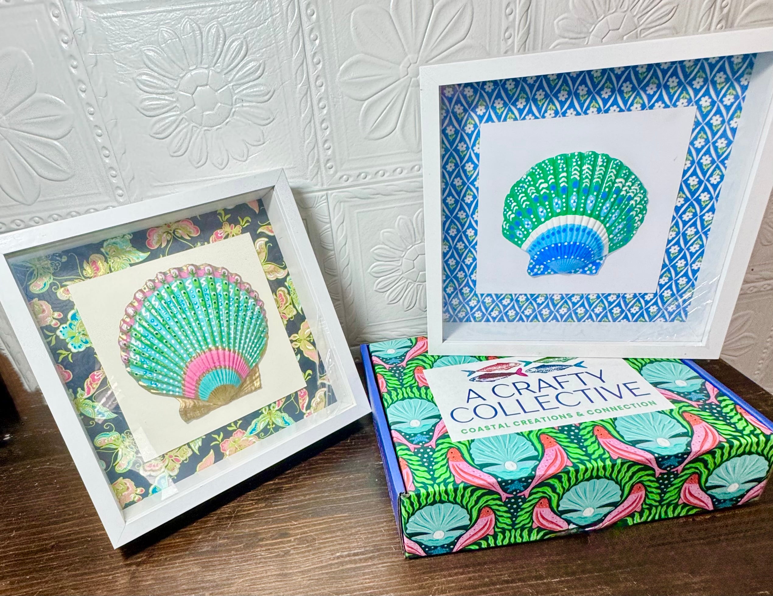 Shell Shadow Box - Butterflies